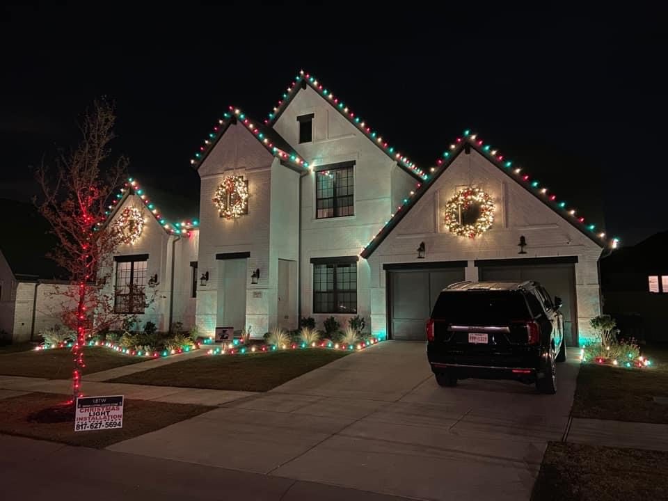 Christmas lights The Colony TX C9 LED roofline